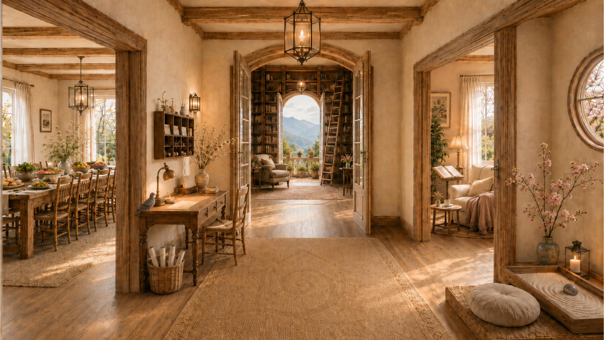 A warm house with rooms for encounter, silence, contact, meditation and study.